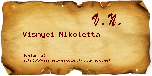 Visnyei Nikoletta névjegykártya