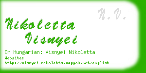 nikoletta visnyei business card
